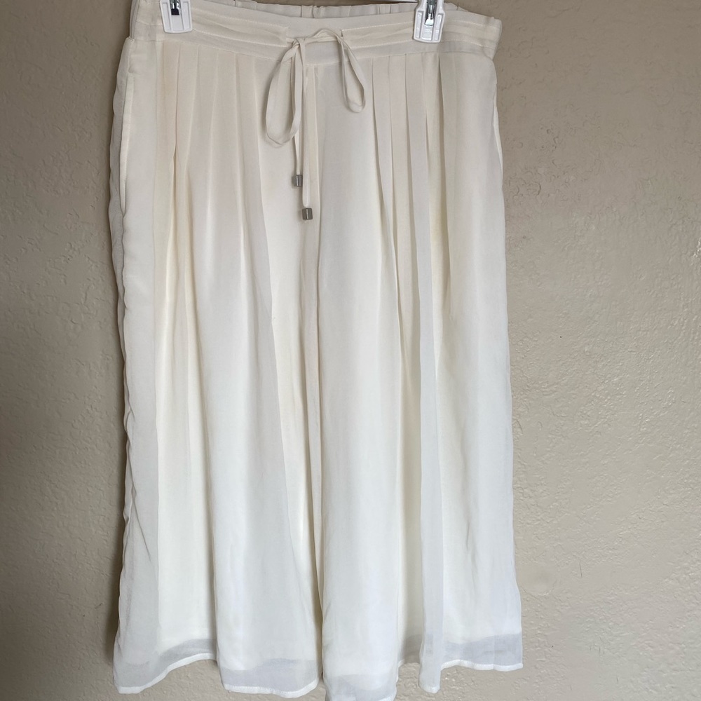 Bar III White Palazzo Cropped Pants.